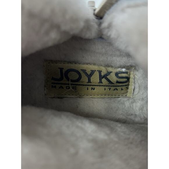 Joyks Suede Booties Sneakers Tan Taupe Faux Fur Accent Lining 39 Zip Ankle - Picture 7 of 9